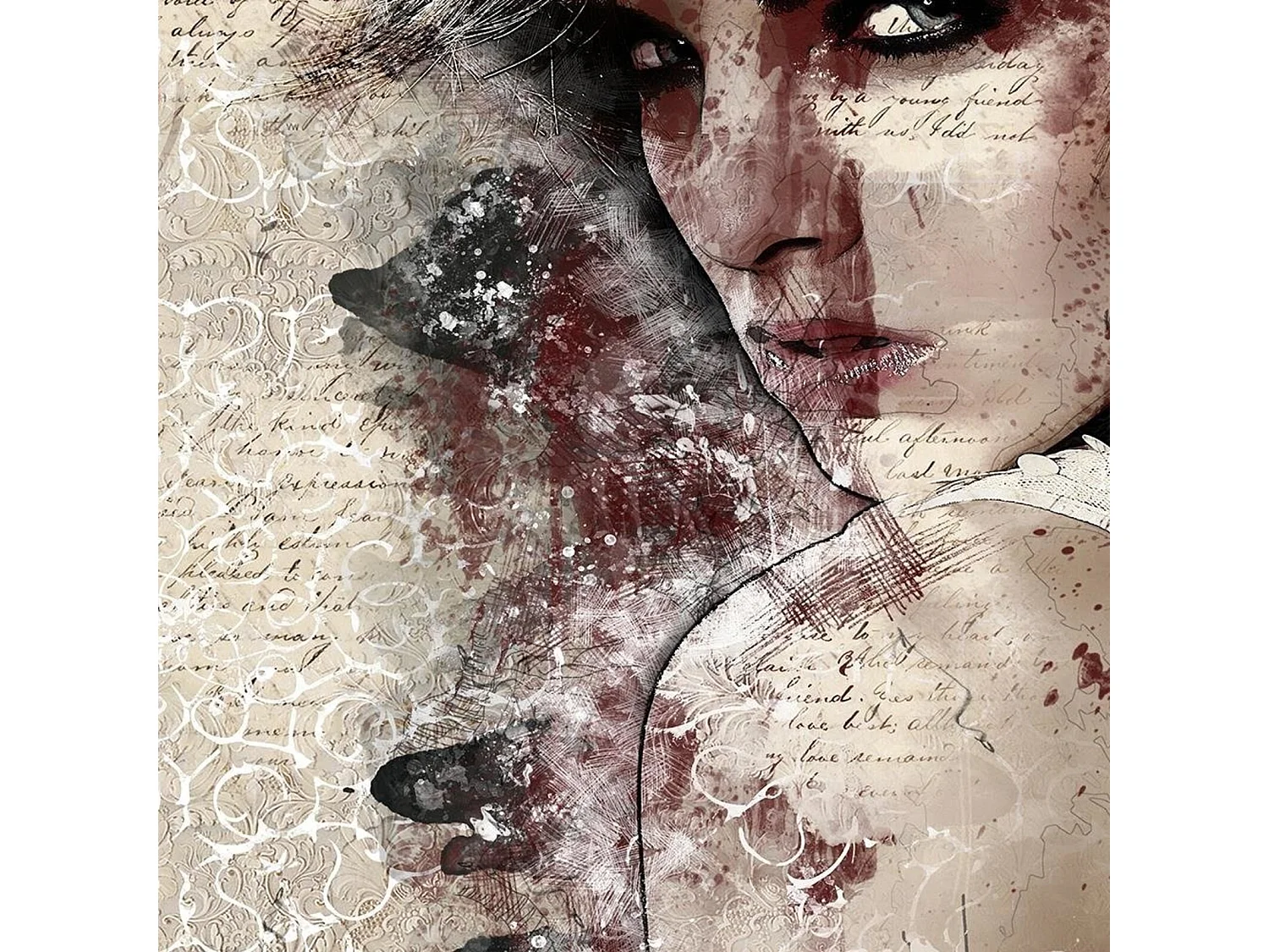 Tableau Tulup 50x100cm - Abstraction De Femme - Impression Sur Toile - Art Moderne