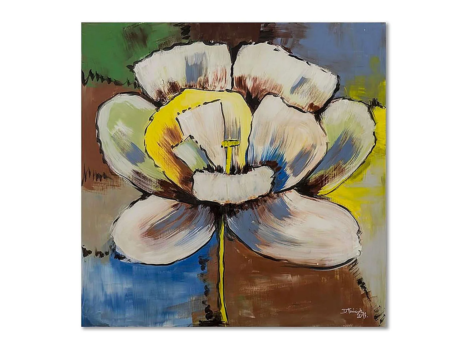 Tableau grande fleur - 90 x 90 cm