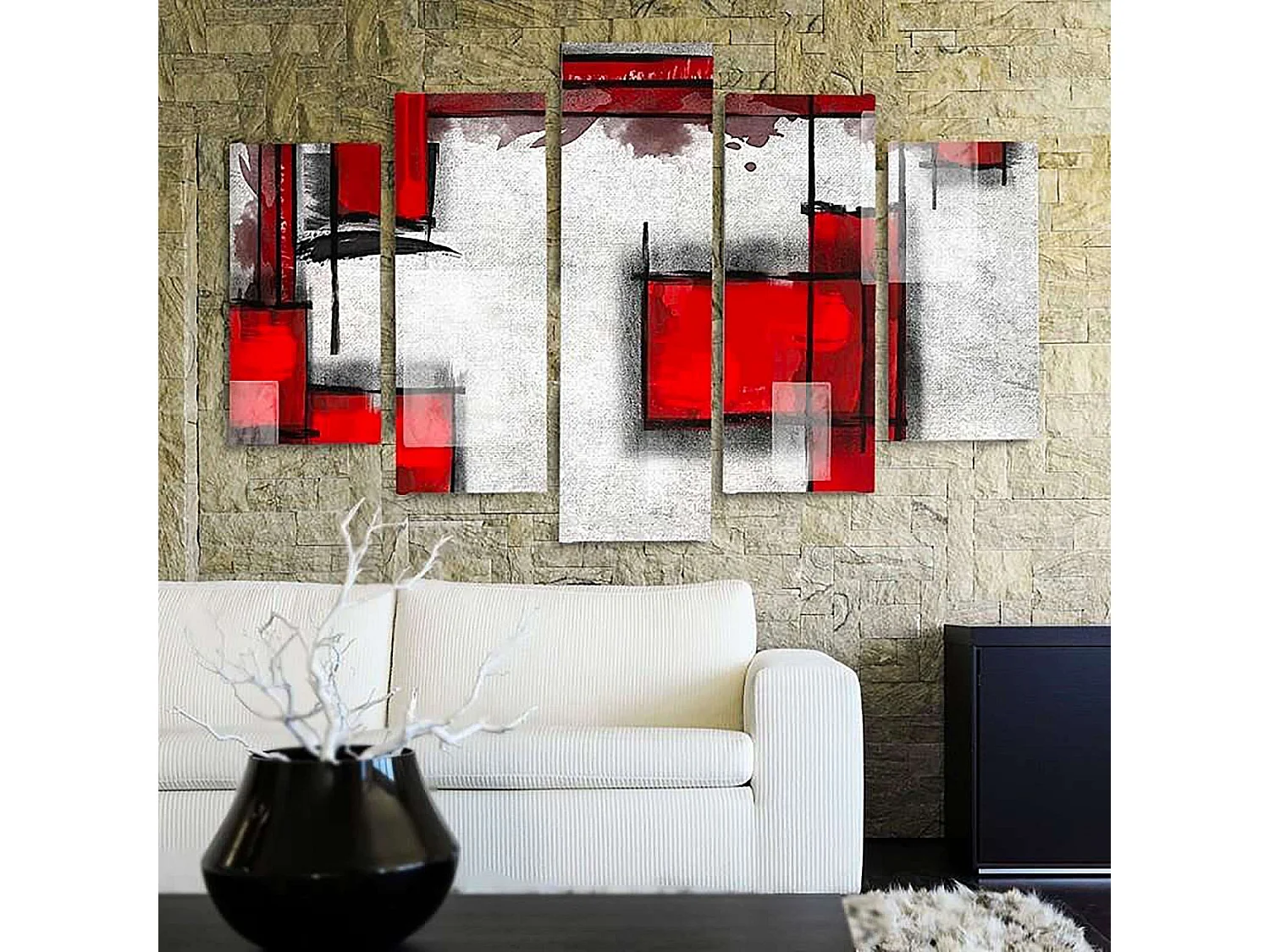 Tableau abstraction géométrique 5 - 250 x 120 cm