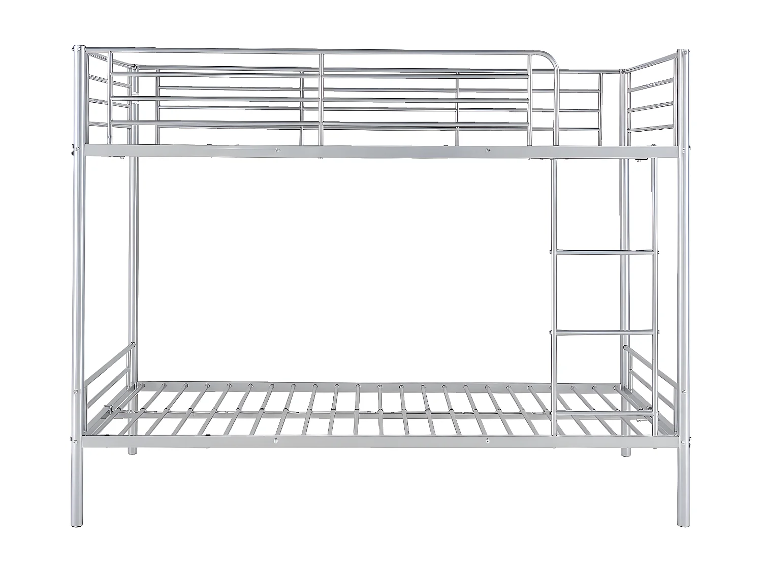 Lits superposés DUOTIS II - 2 x 90 x 190 cm - Argent + matelas