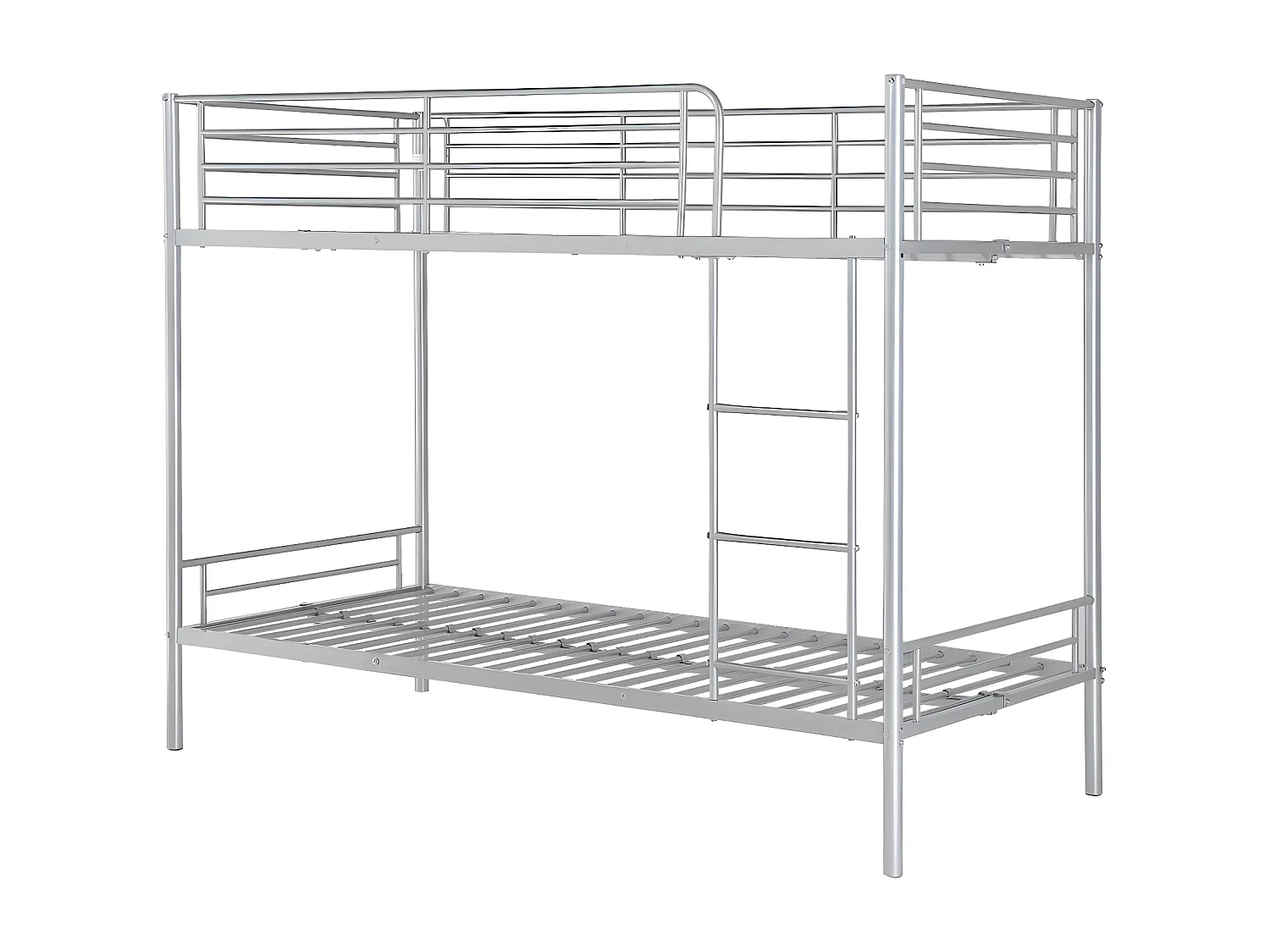Lits superposés DUOTIS II - 2 x 90 x 190 cm - Argent + matelas