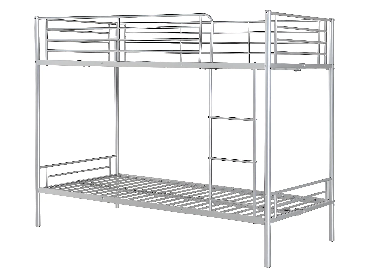 Lits superposés DUOTIS II - 2 x 90 x 190 cm - Argent + matelas