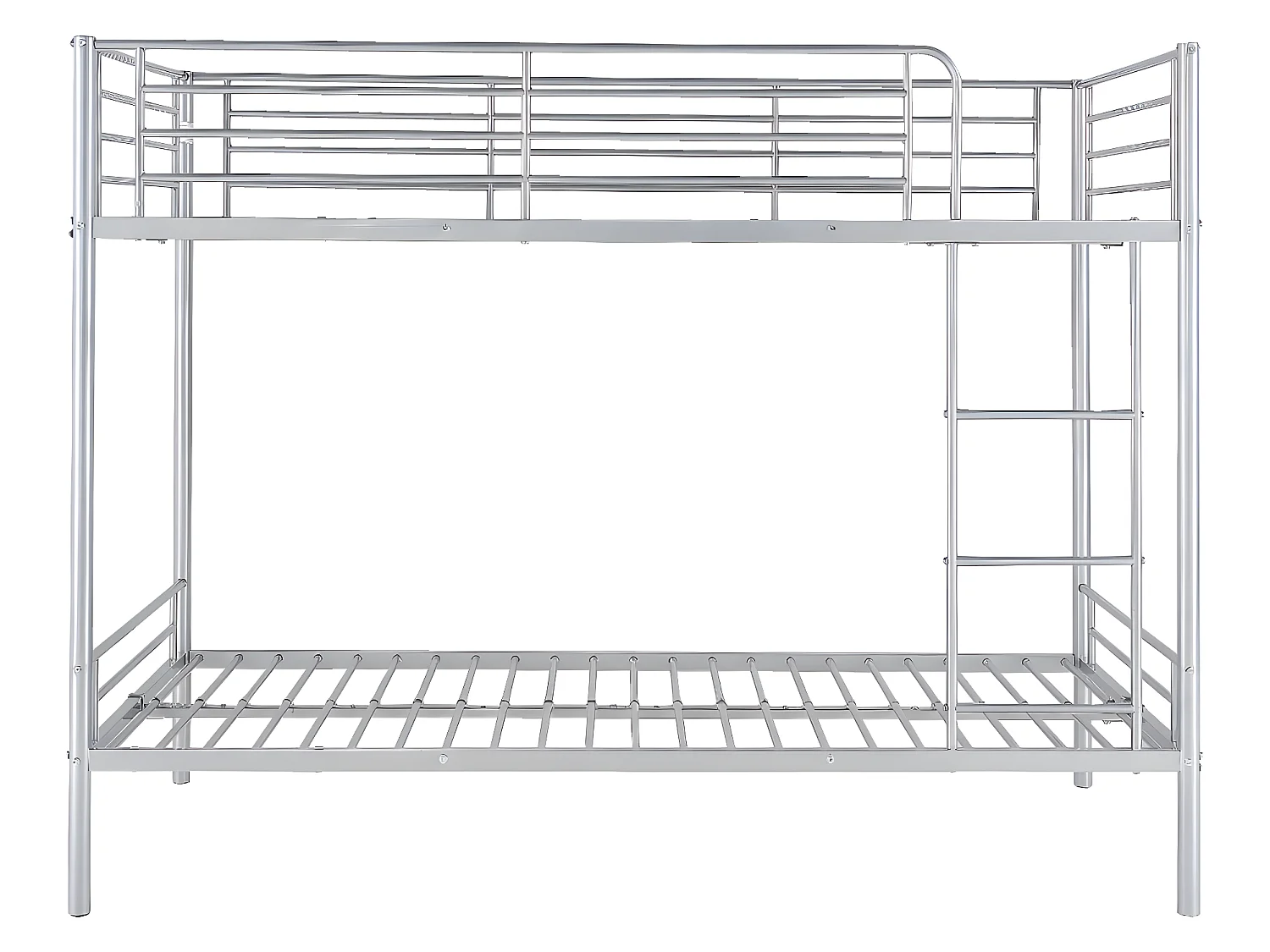 Lits superposés DUOTIS II - 2 x 90 x 190 cm - Argent + matelas