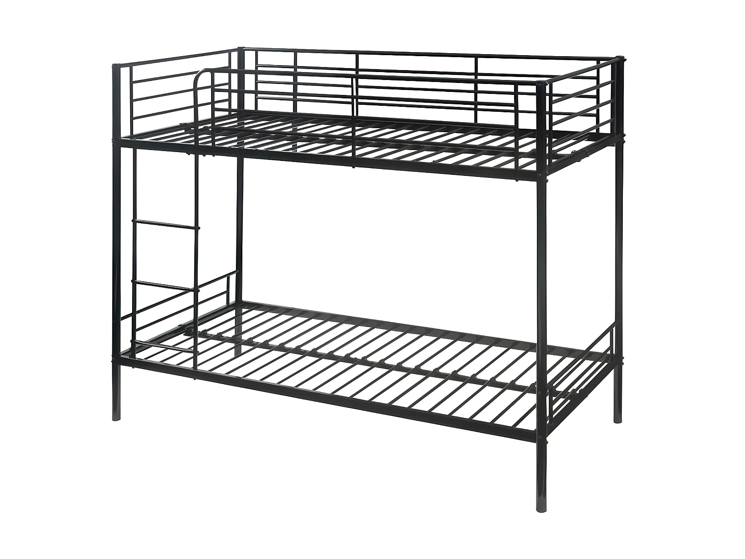 Stapelbed DUOTIS II - 2 x 90 x 190 cm - Zwart + matras