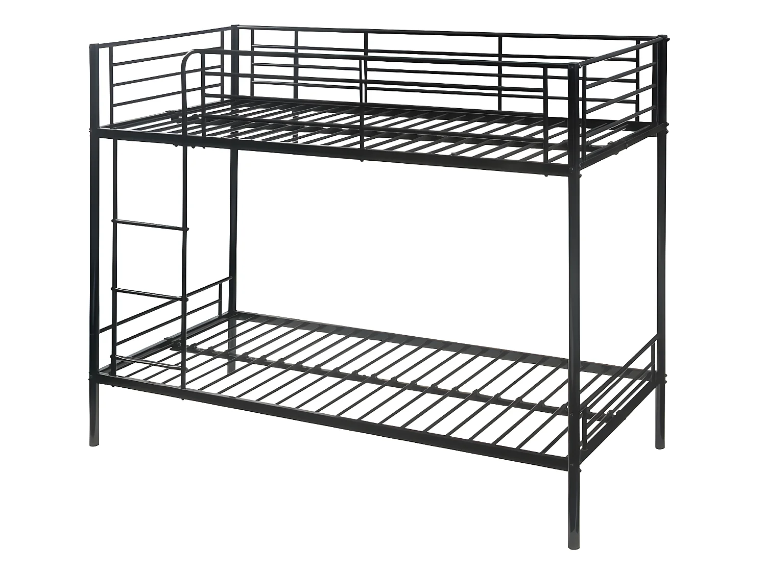 Stapelbed DUOTIS II - 2 x 90 x 190 cm - Zwart + matras