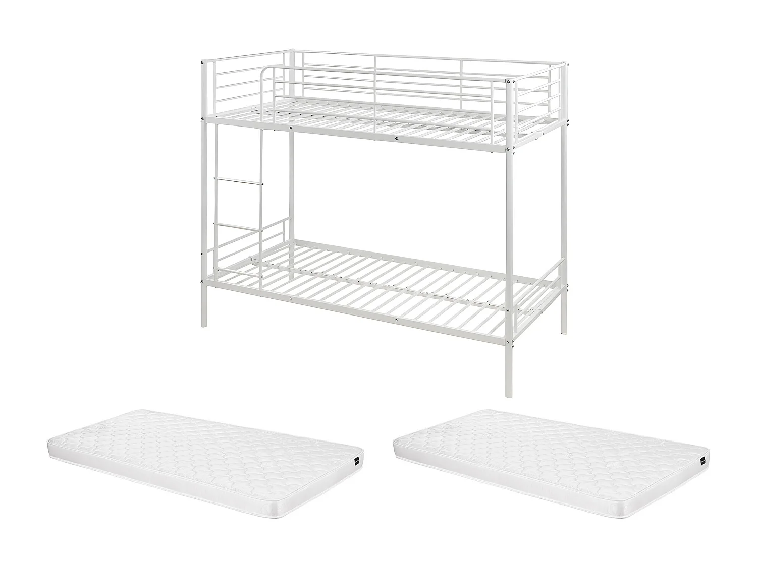 Letto a castello 2 x 90 x 190 cm Bianco + Materasso - DUOTIS II