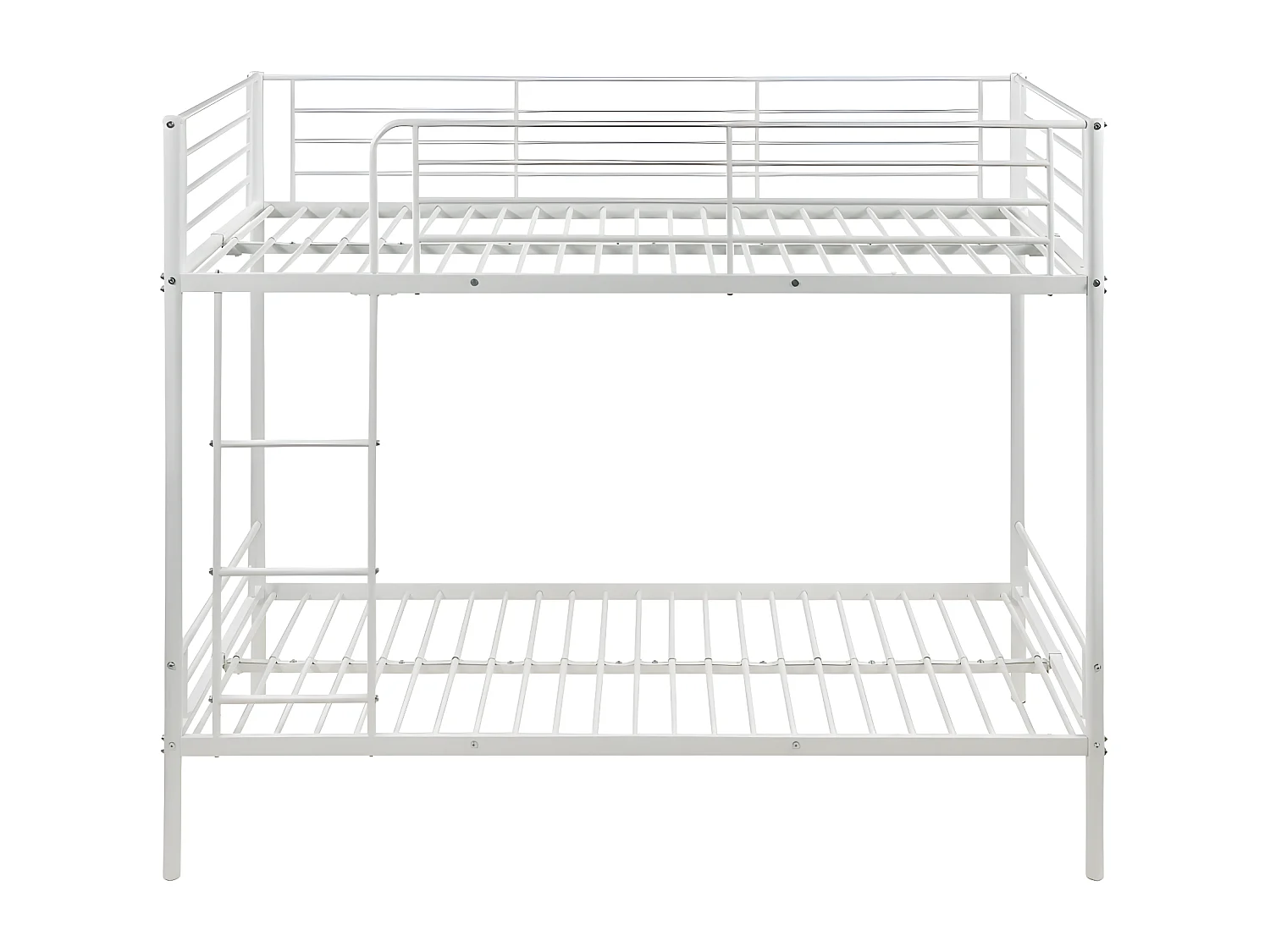 Łóżko piętrowe DUOTIS II - 2 × 90 × 190 cm - Biały + materace