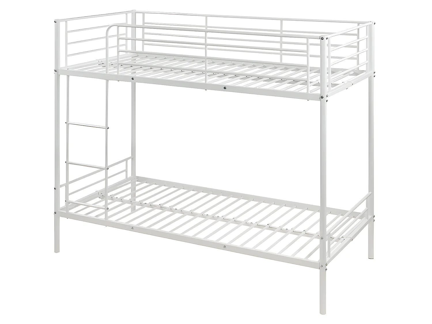 Etagenbett + Matratzen - 2 x 90 x 190 cm - Weiß - DUOTIS II