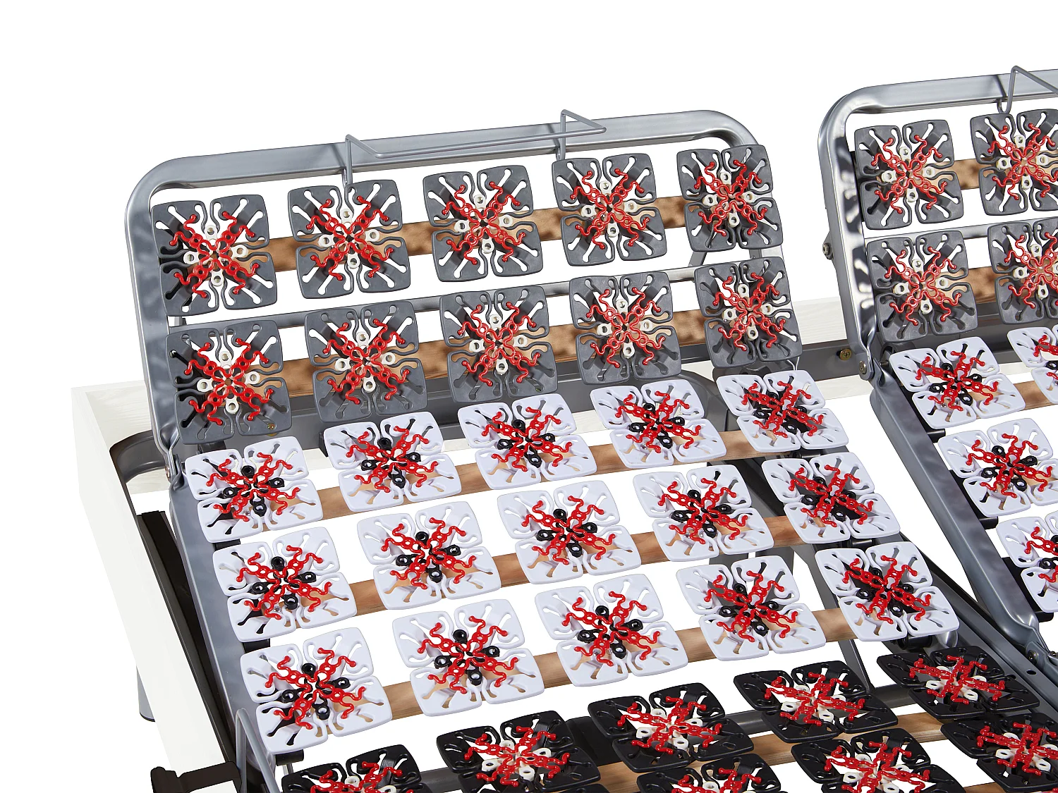 Lit électrique de relaxation tout plots + matelas ressorts ensachés et mémoire forme - 2 x 90 x 200 cm - Blanc - PHANES de YSMÉE