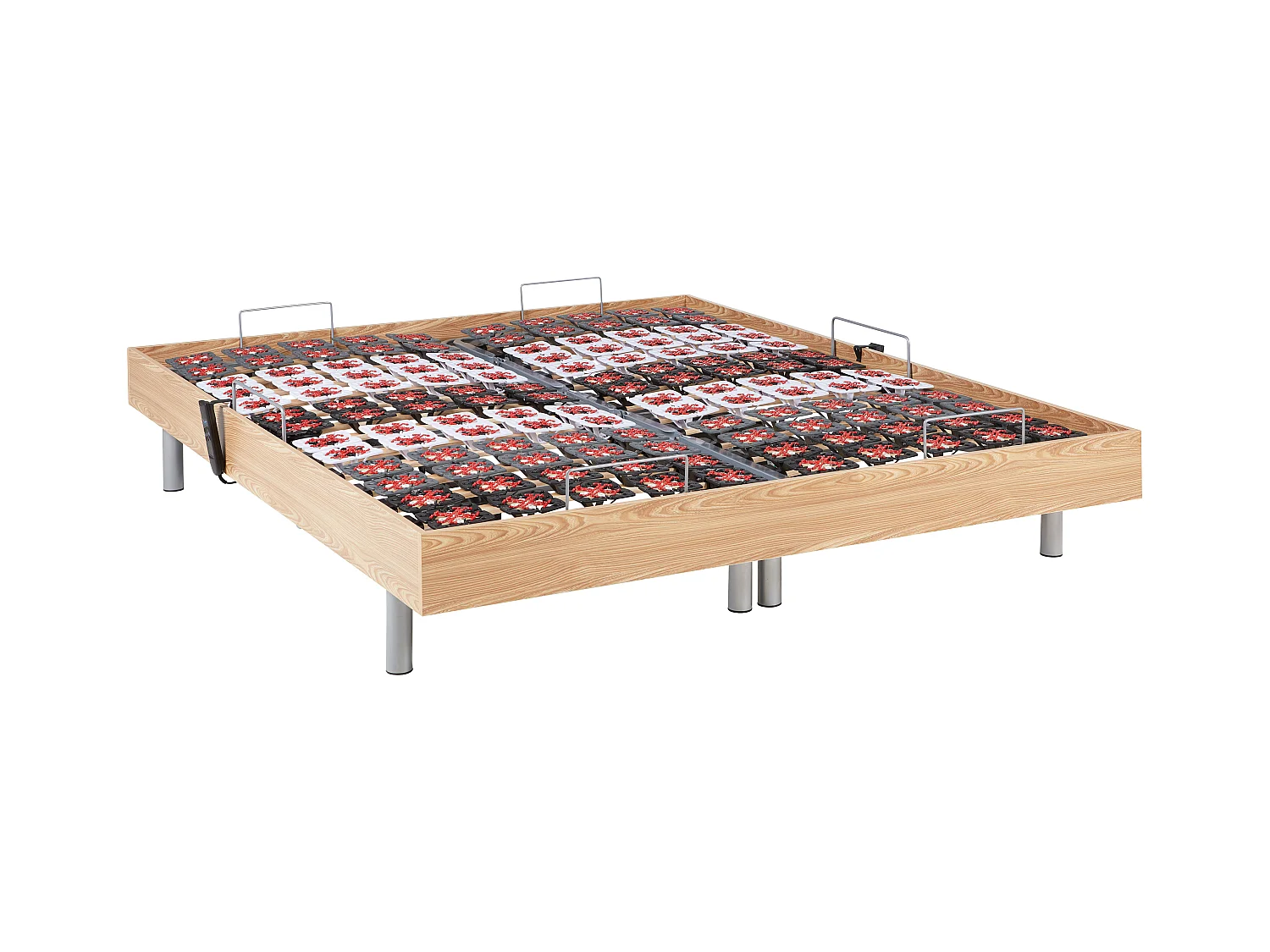 Elektrisch relaxbed met matras met vormgeheugen PHANES van DREAMEA - OKIN-motoren - Eiken - 2x90x200 cm
