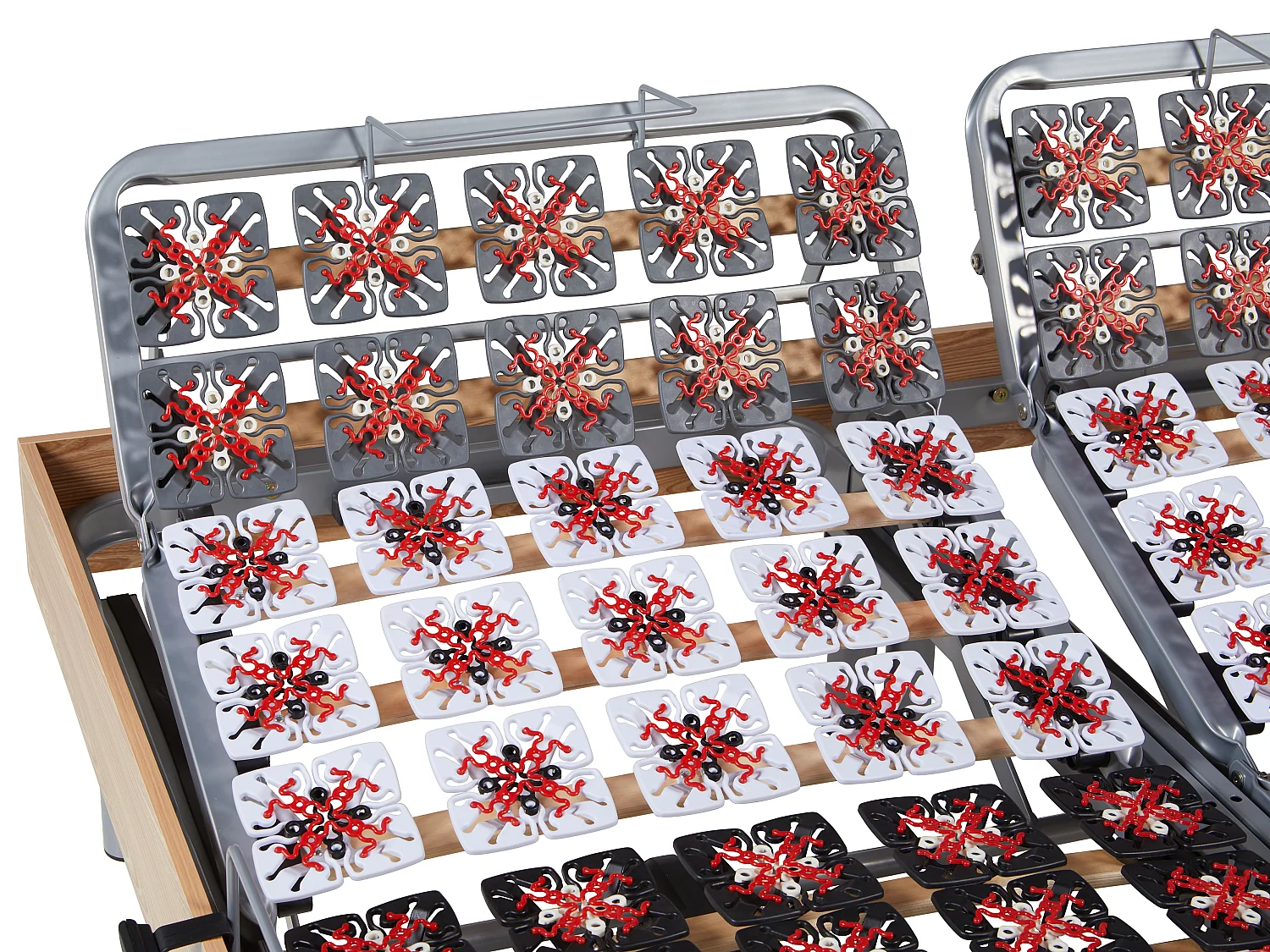 Relaxbett elektrisch - Taschenfedernkernmatratzen mit Formgedächtnis  - 2 x 80 x 200 cm - Holzfarben - mit OKIN-Motor - PHANES von YSMÉE