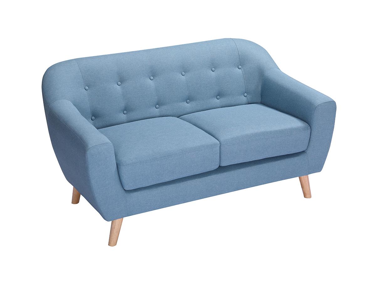 Canape 2 Places Style Scandinave En Tissu Bleu Clair Joby