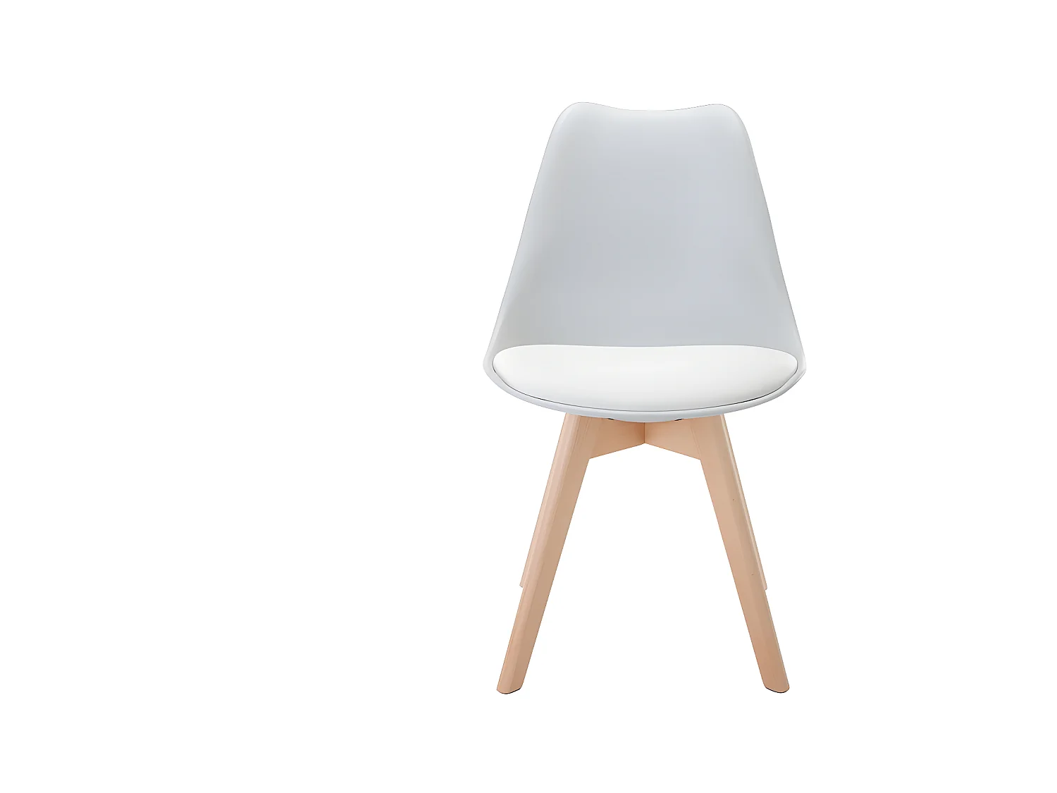 Stuhl 2er-Set - Polypropylen & Buche - Hellgrau - JODY
