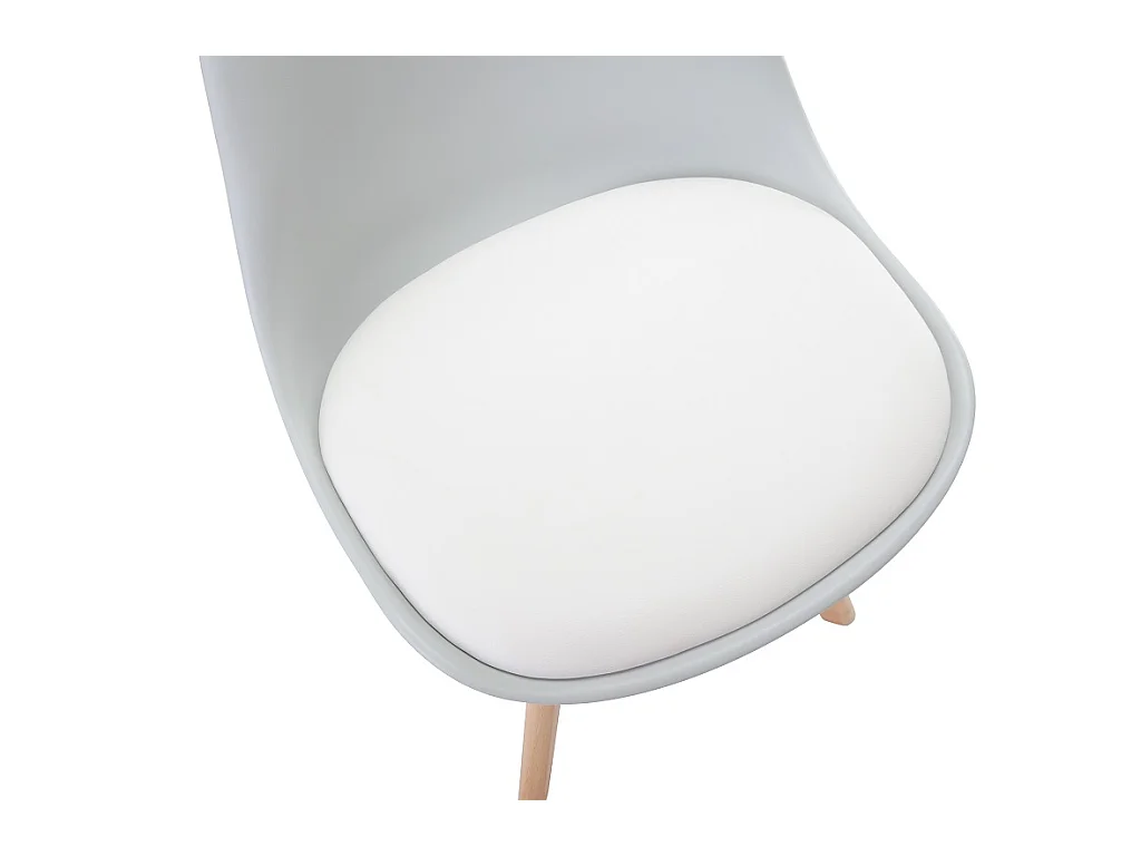 Stuhl 2er-Set - Polypropylen & Buche - Hellgrau - JODY