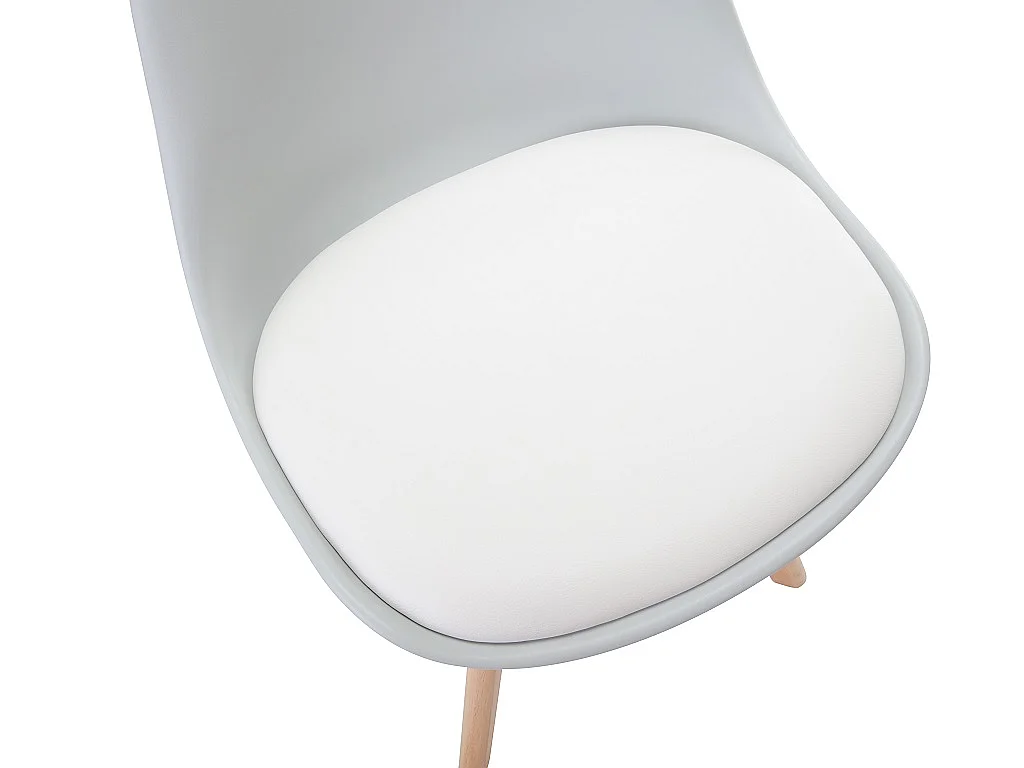 Lot de 2 chaises JODY - Polypropylène et Hêtre - Gris clair