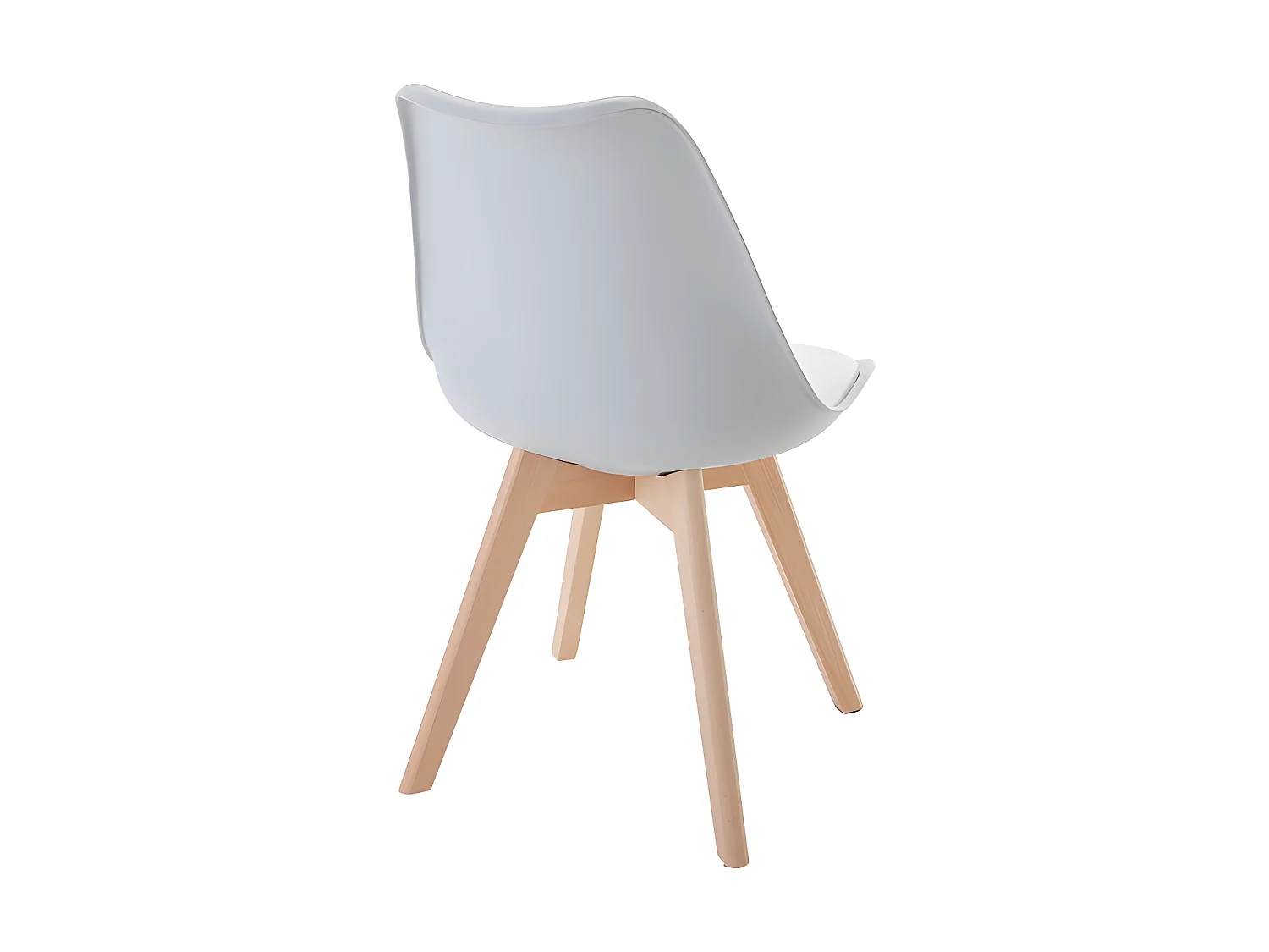 Lot de 2 chaises JODY - Polypropylène et Hêtre - Gris clair