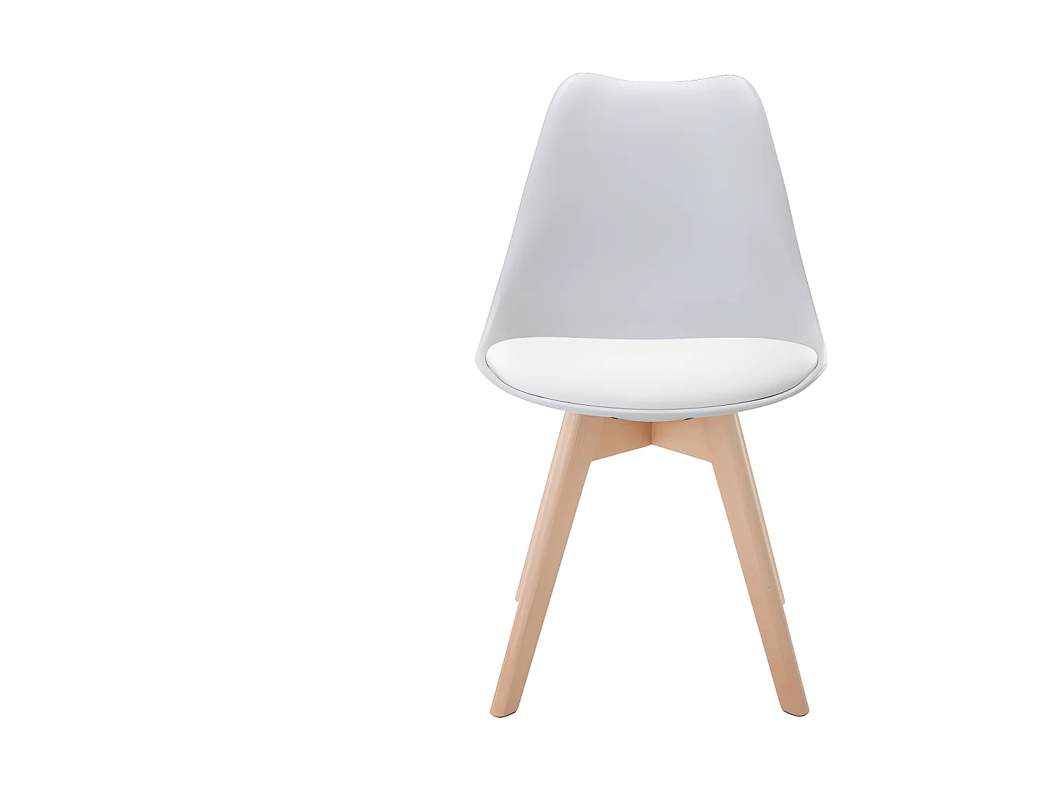 Lot de 2 chaises JODY - Polypropylène et Hêtre - Gris clair