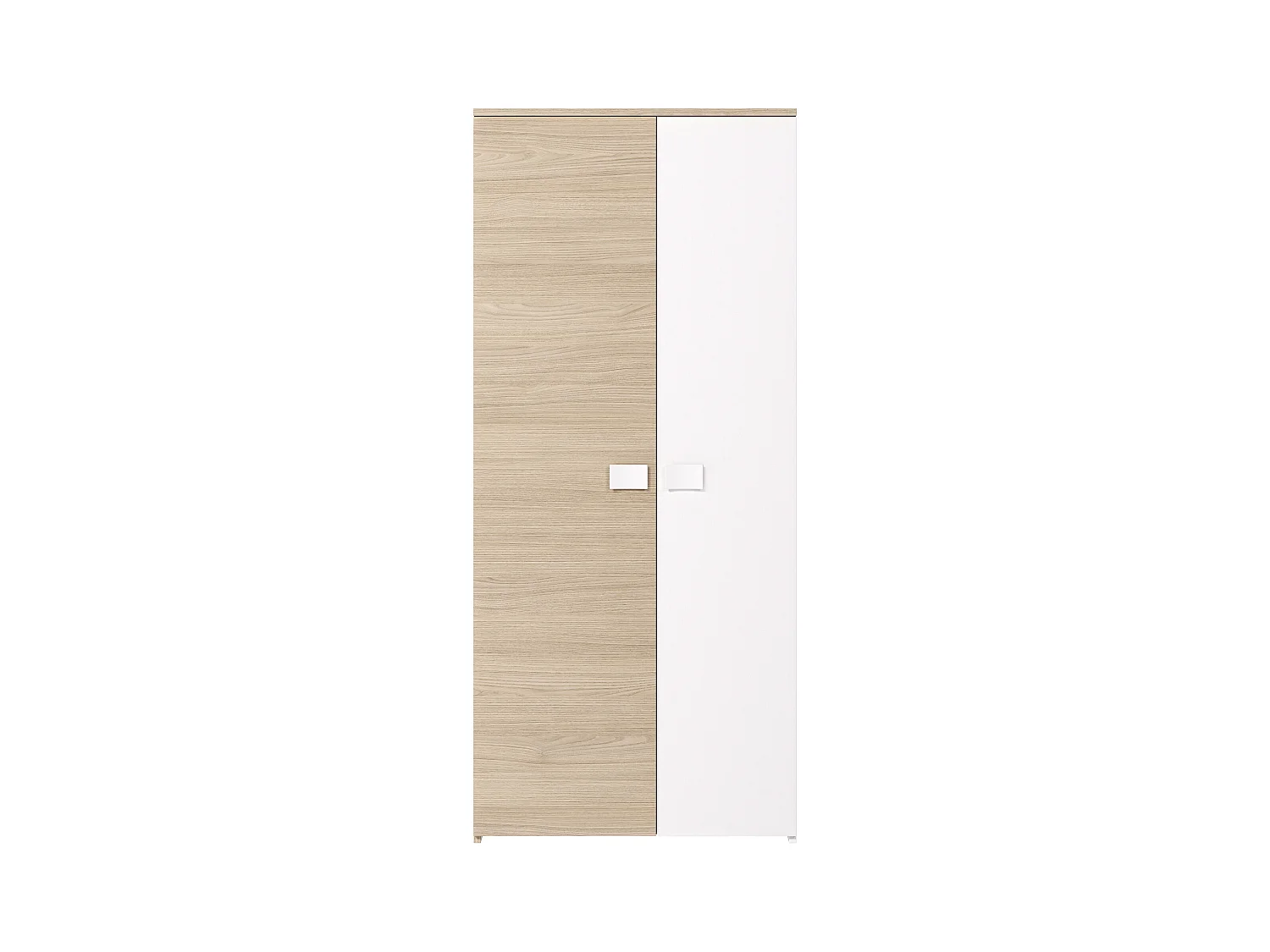 Armario SONIA - 2 puertas - Ancho 90 cm - Color: roble y blanco