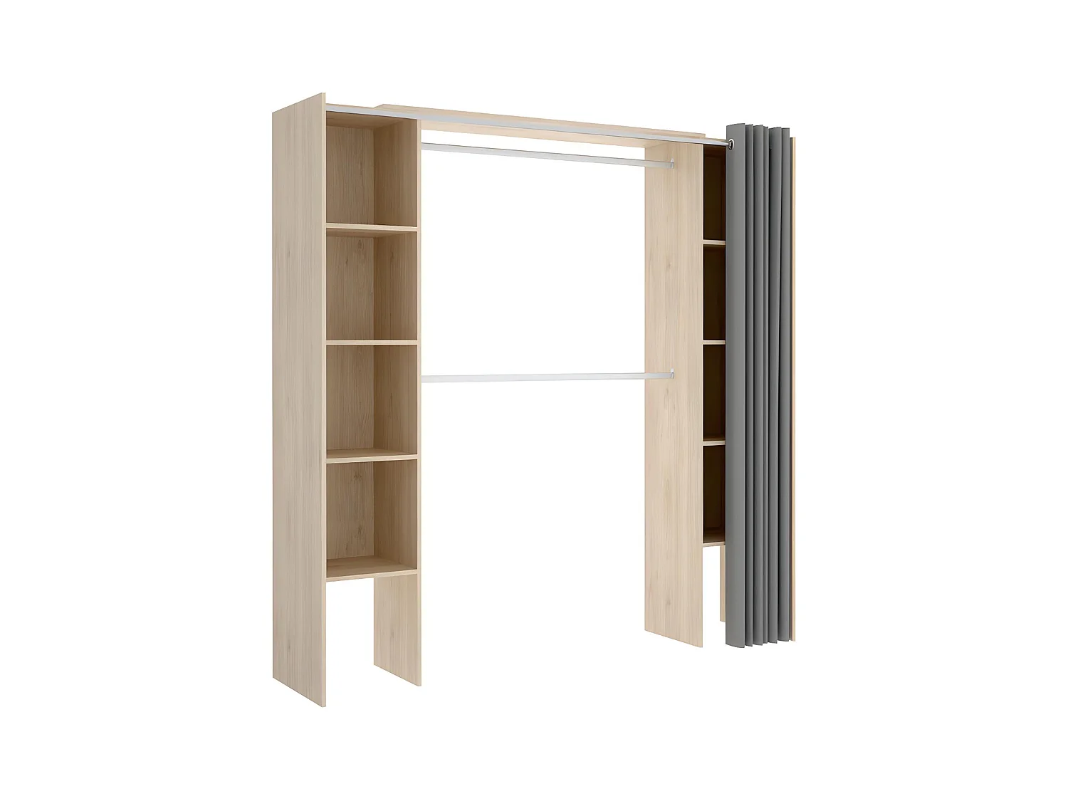 Rozkładana garderoba DORIAN - Dł.110/180 cm - Kolor: dębowy i szary
