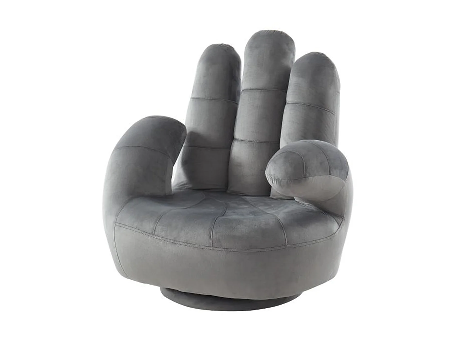 Sillón infantil pivotante de terciopelo con forma de mano CATCHY - Antracita