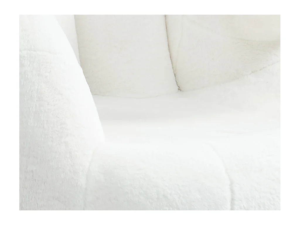 Fingersessel drehbar - Kunstpelz - Weiß - CATCHY