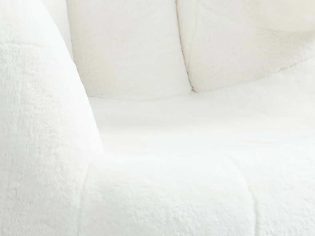 Fingersessel drehbar - Kunstpelz - Weiß - CATCHY