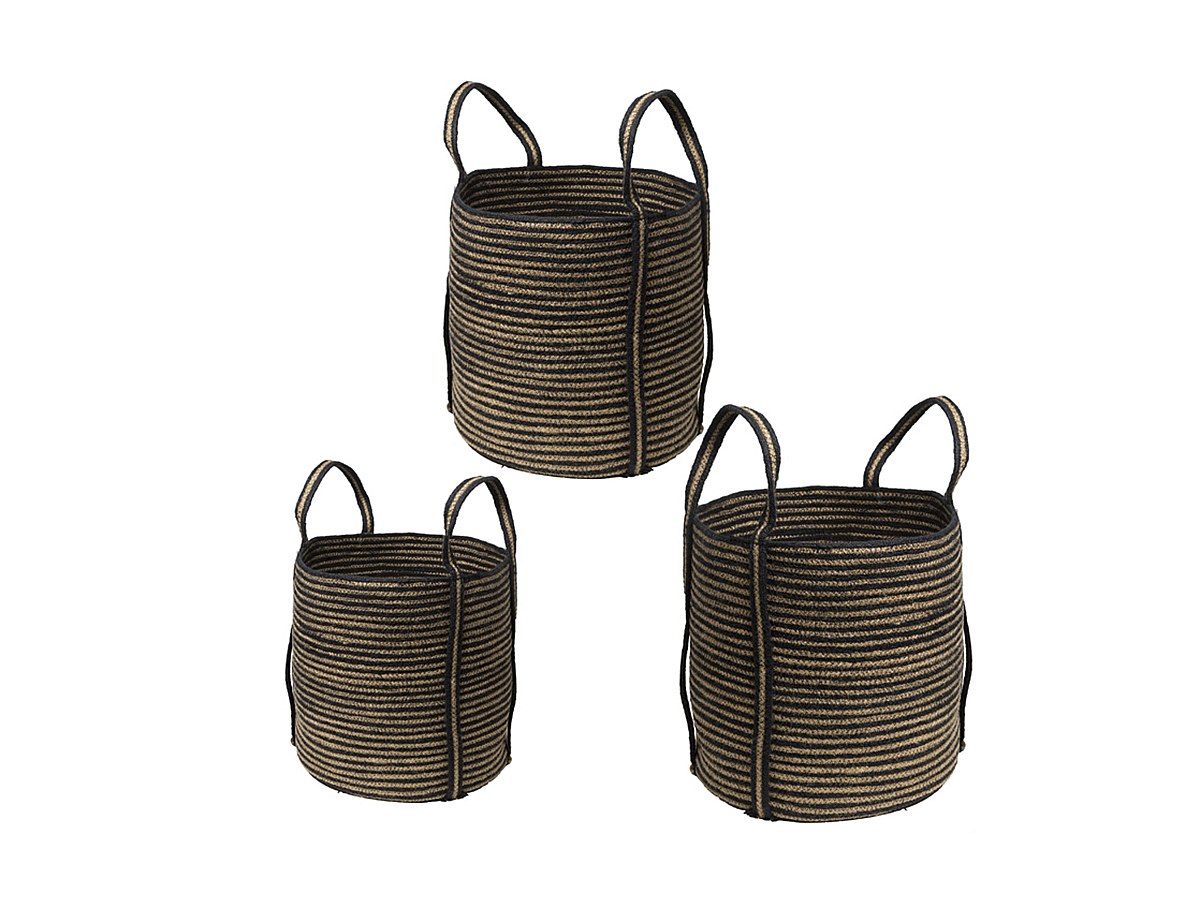 Set mit 3 Aufbewahrungskörben aus Jute MENIA - H. 36,5, 40 & 45 cm