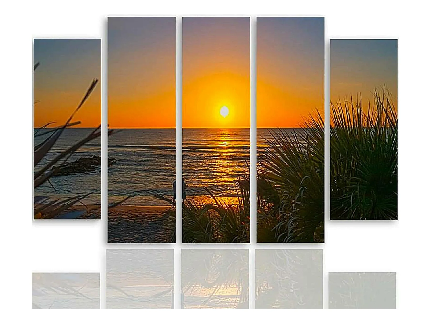 Tableau coucher de soleil sur la plage 2 - 200 x 100 cm