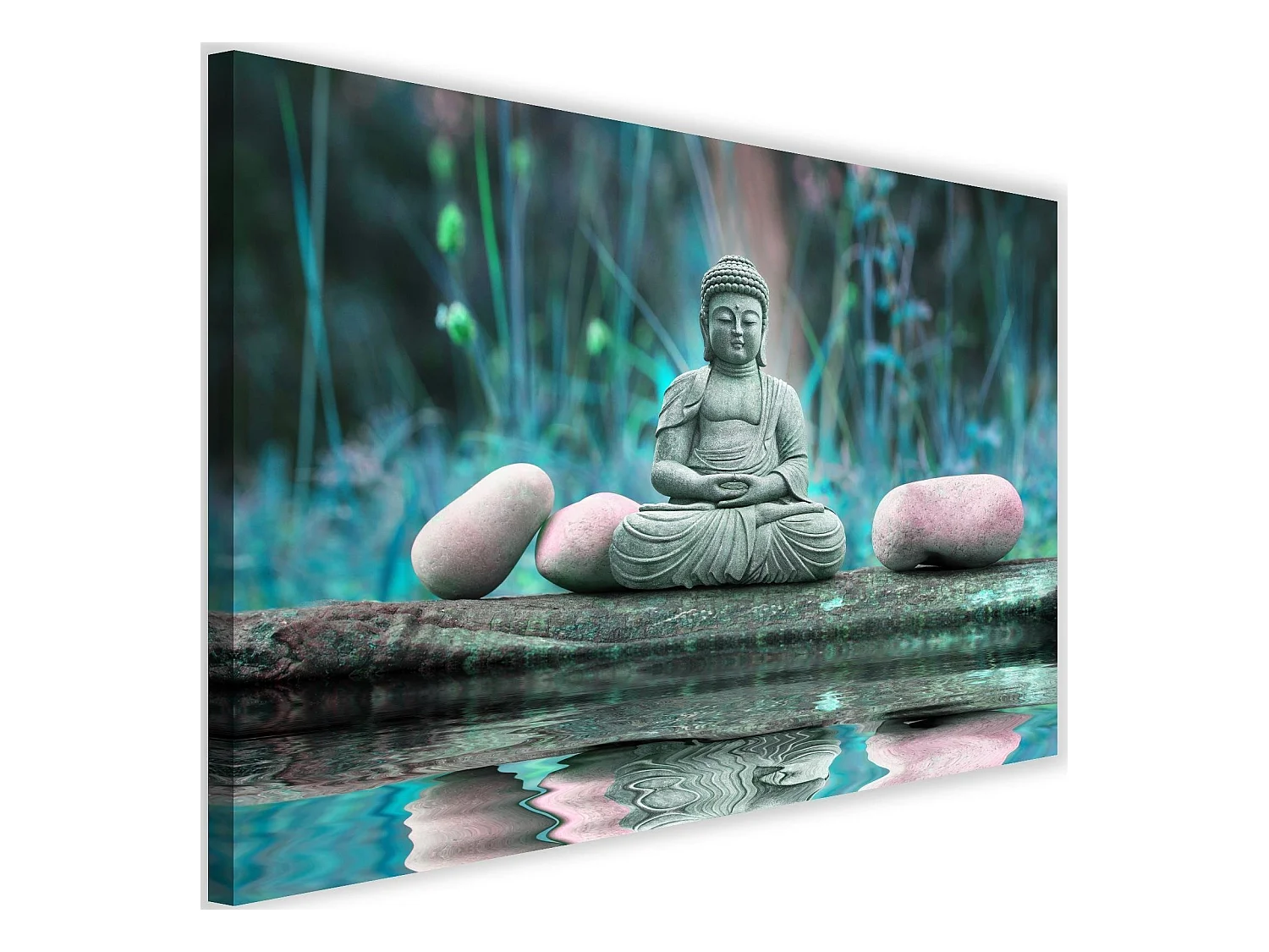Tableau bouddha au-dessus de l'eau - 90 x 60 cm