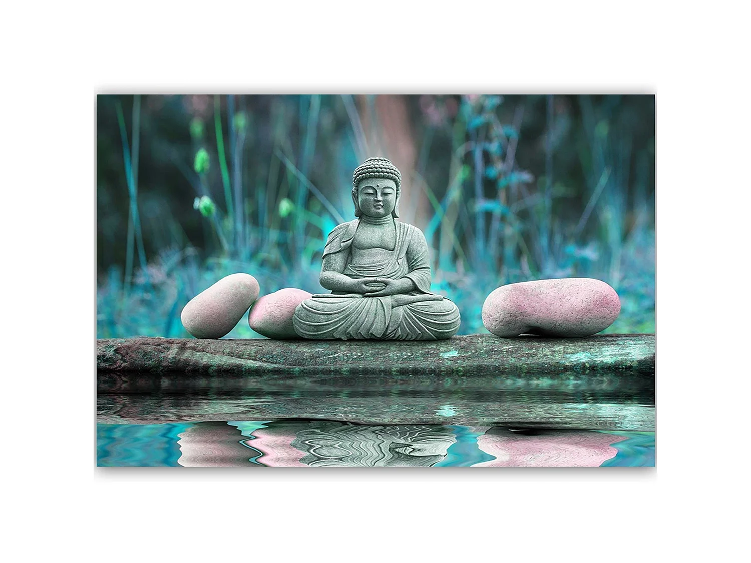Tableau bouddha au-dessus de l'eau - 90 x 60 cm