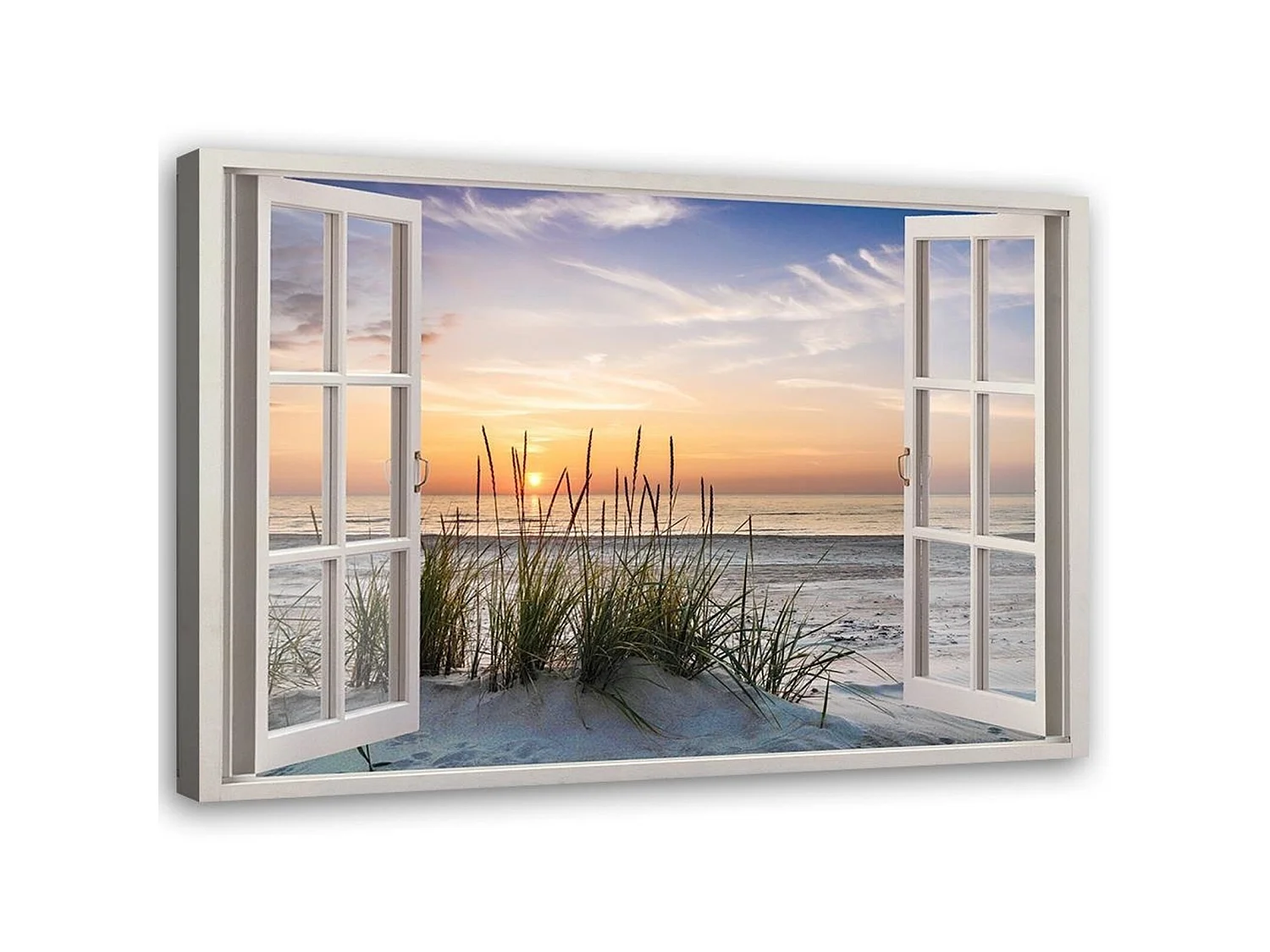 Tableau fenêtre sur la plage - 60 x 40 cm