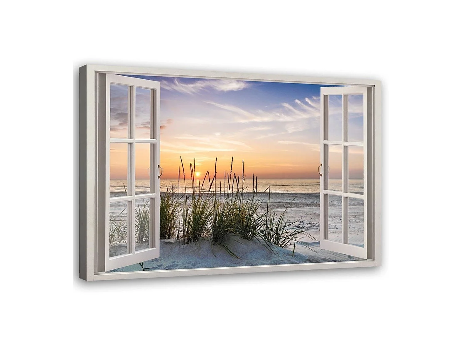 Tableau fenêtre sur la plage - 60 x 40 cm
