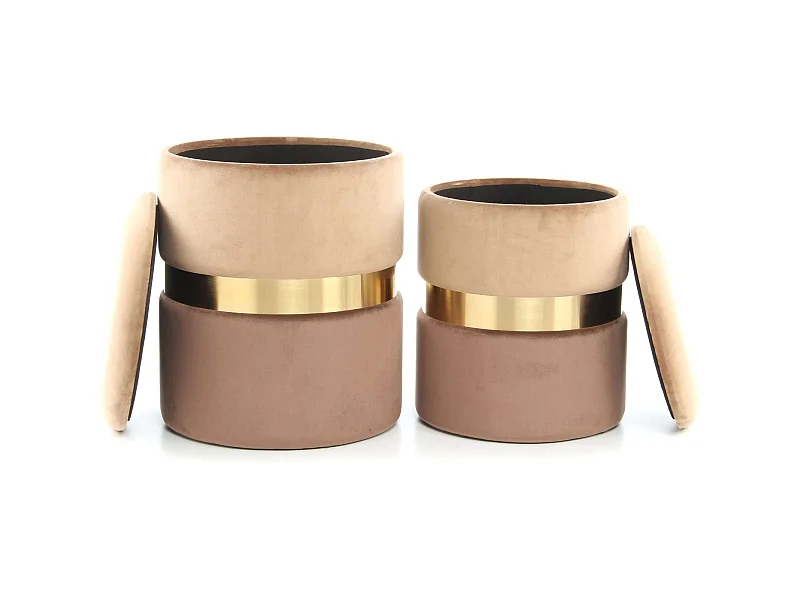 Poufs rangement gigognes zora 125 (lot de 2)