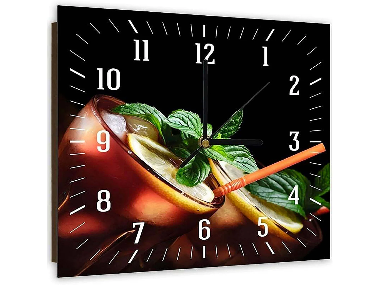 Horloge Cocktail Citronné: Décoration Fraîche et Tendance - 60 x 60 cm
