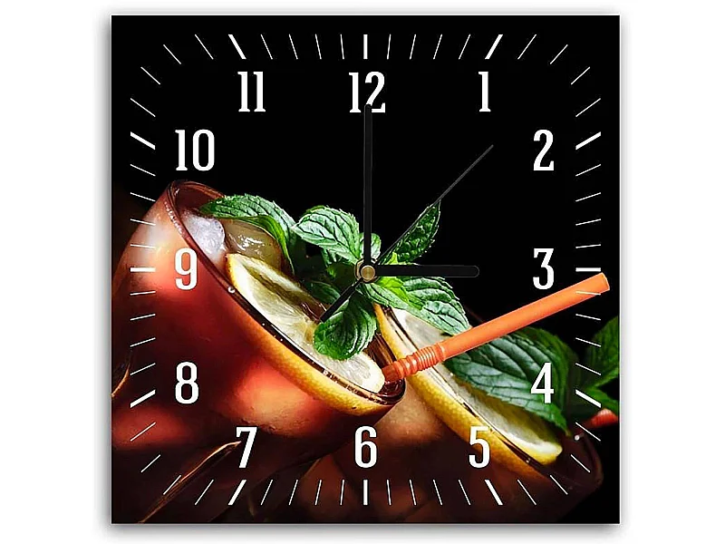 Horloge Cocktail Citronné: Décoration Fraîche et Tendance - 60 x 60 cm