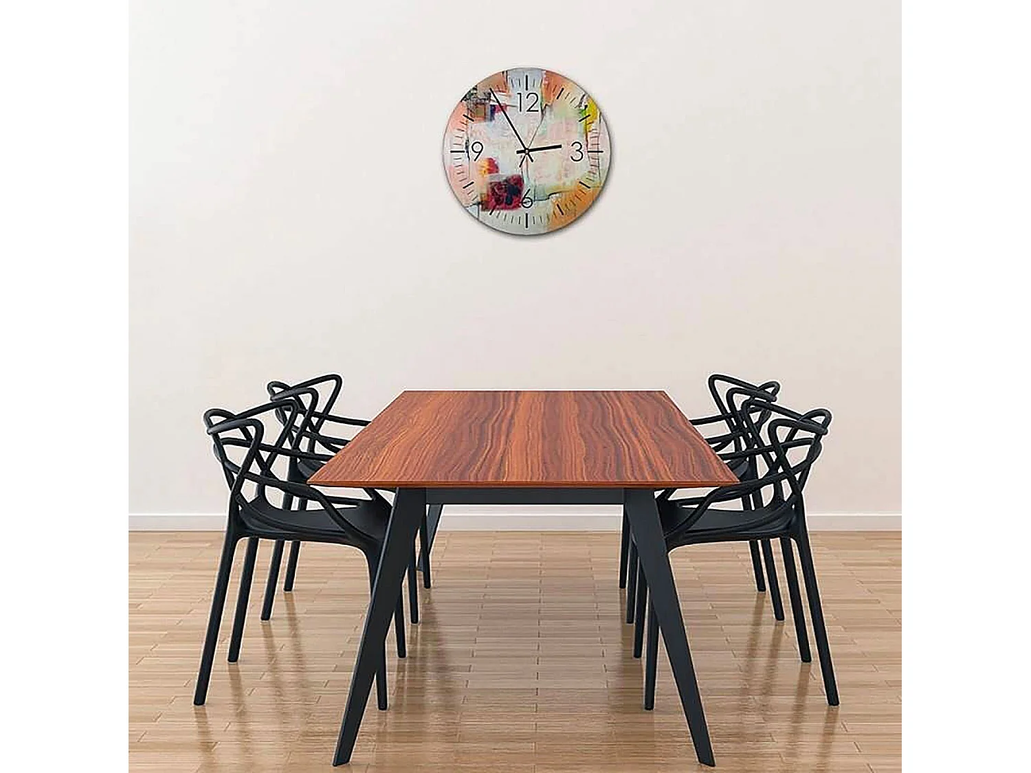 Horloge Murale Design Abstrait Coloré et Élégant - 60 x 60 cm