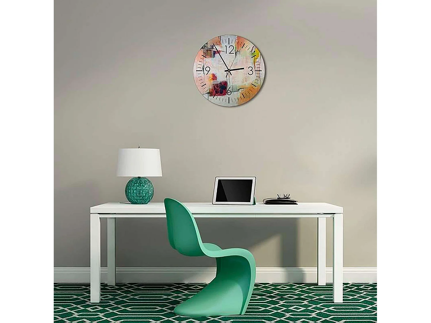 Horloge Murale Design Abstrait Coloré et Élégant - 60 x 60 cm