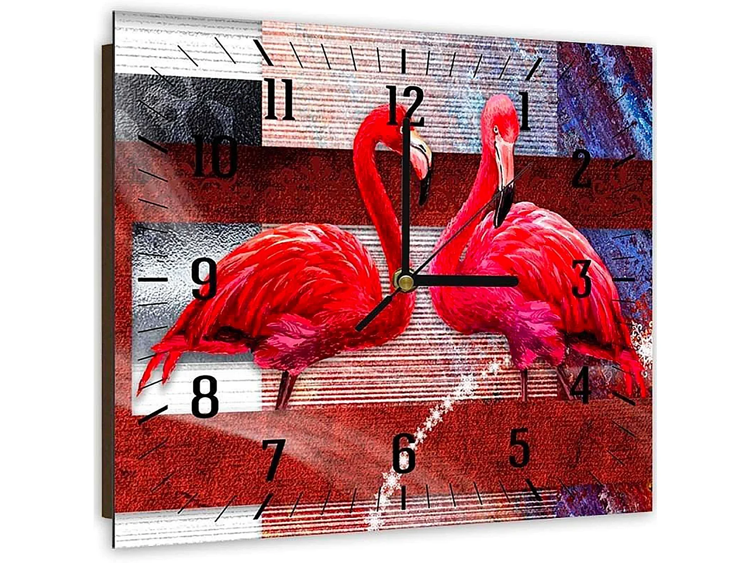 Horloge Murale Élégante avec Flamants Roses - 50 x 50 cm