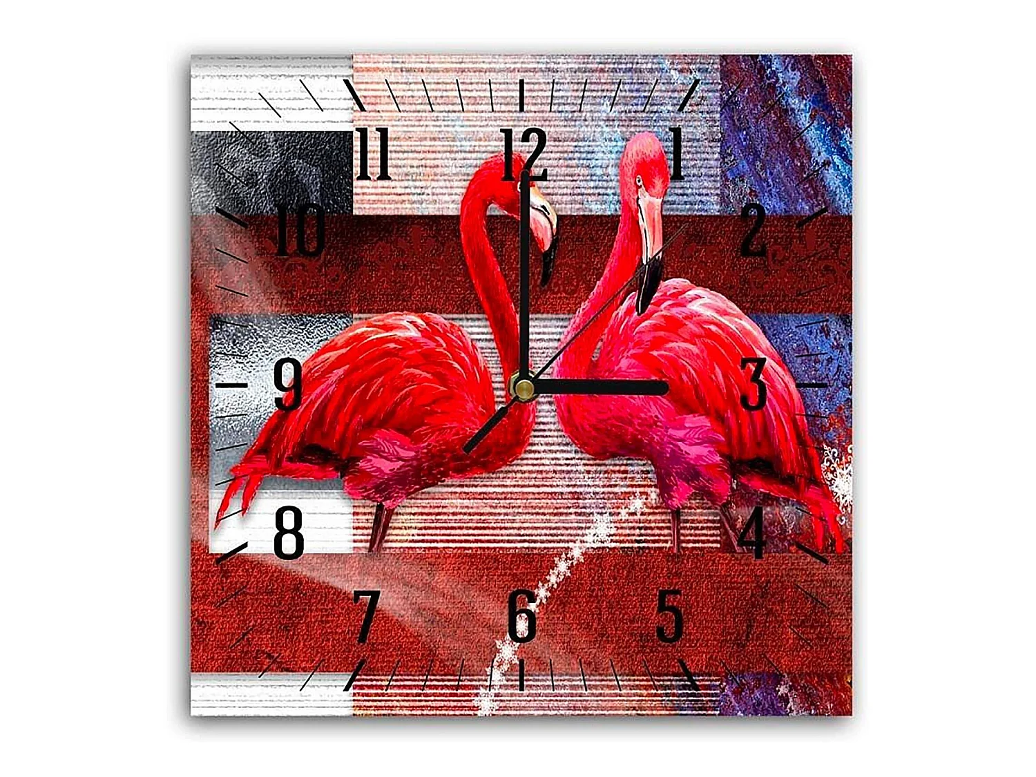 Horloge Murale Élégante avec Flamants Roses - 50 x 50 cm