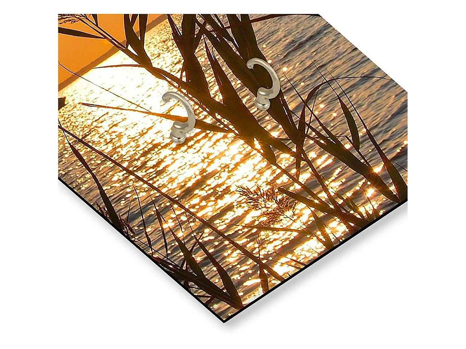 Horloge Panoramique Coucher de Soleil sur L'Eau - 40 x 118 cm