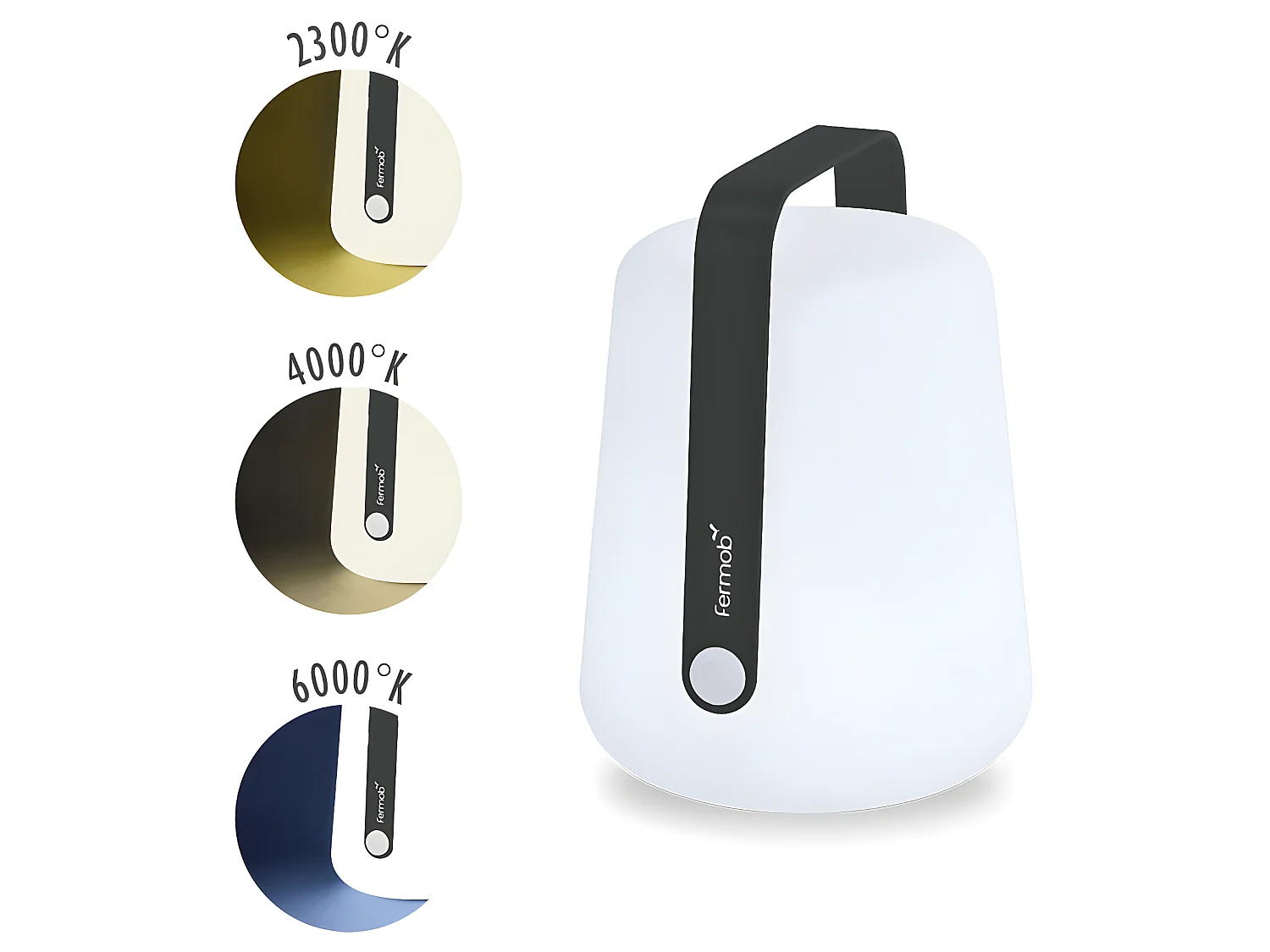 Lámpara de exterior portátil BALAD de 38cm color ANTHRACITE