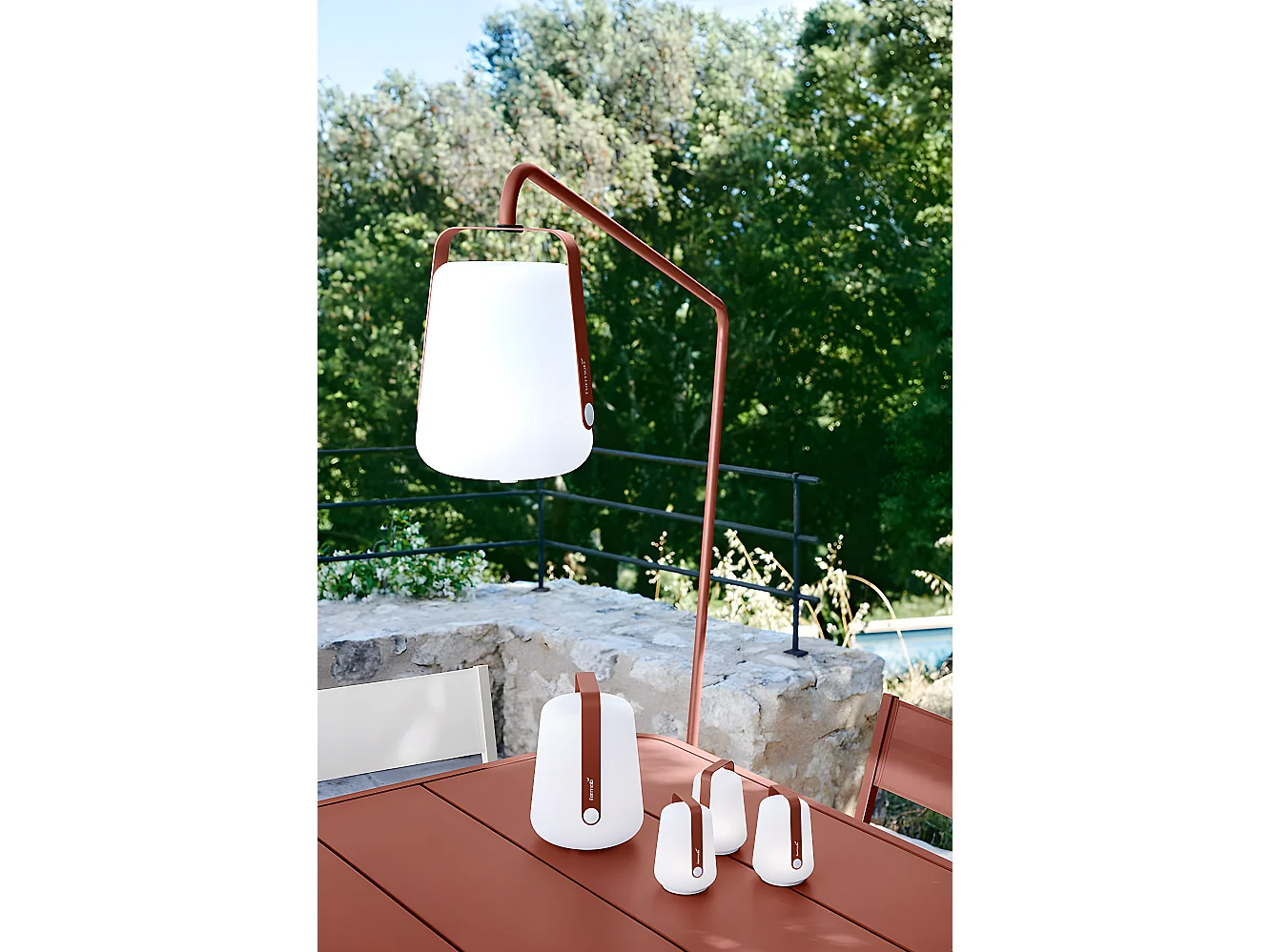 Lámpara de exterior portátil BALAD de 25cm color RED OCHRE