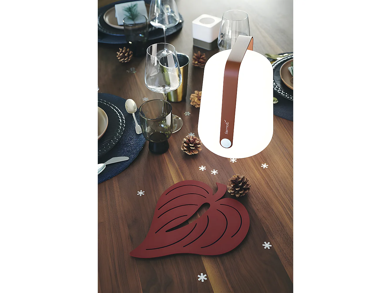 Lámpara de exterior portátil BALAD de 25cm color RED OCHRE