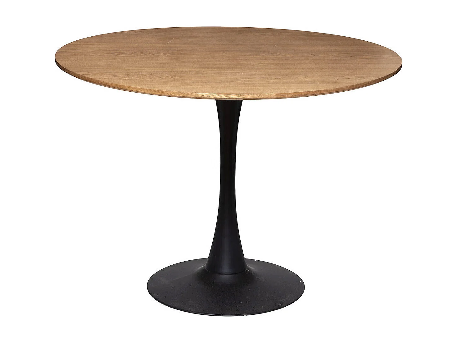 Mesa Comedor Redonda Fija Elias Roble/Negro 102x102 cm