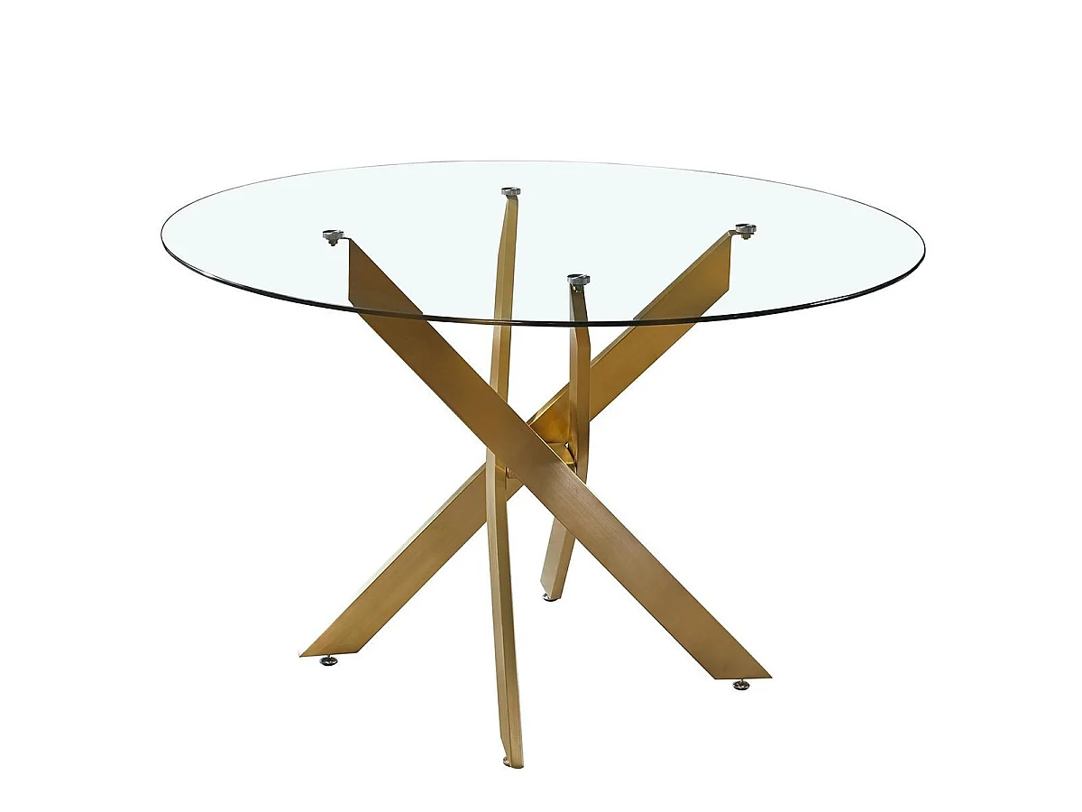 Table ronde en verre Corix pieds Or