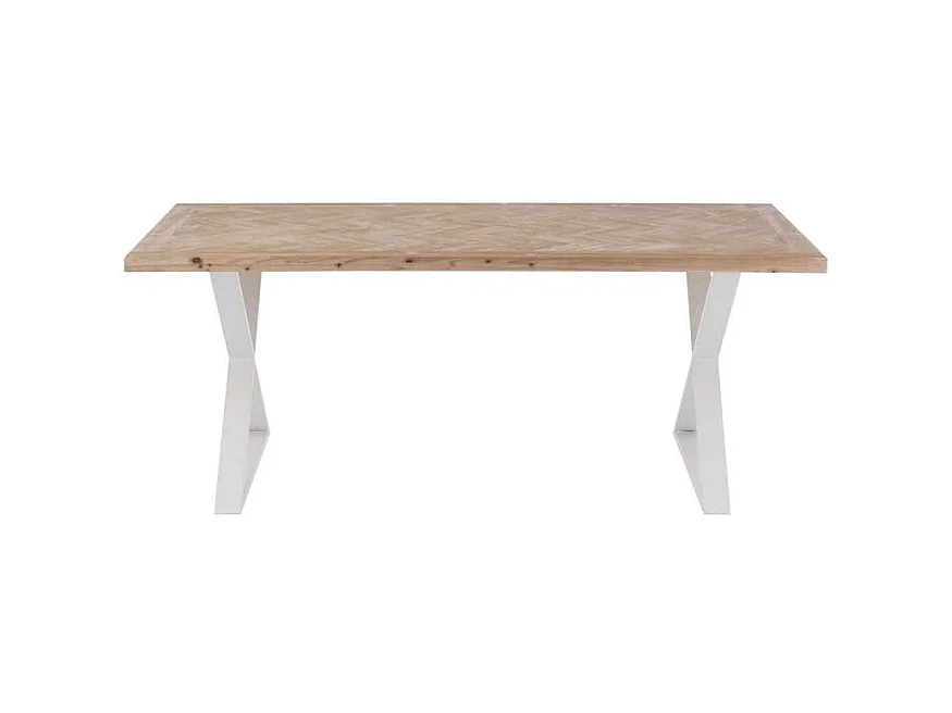 Table de Repas "Miraza" 200cm Naturel & Blanc