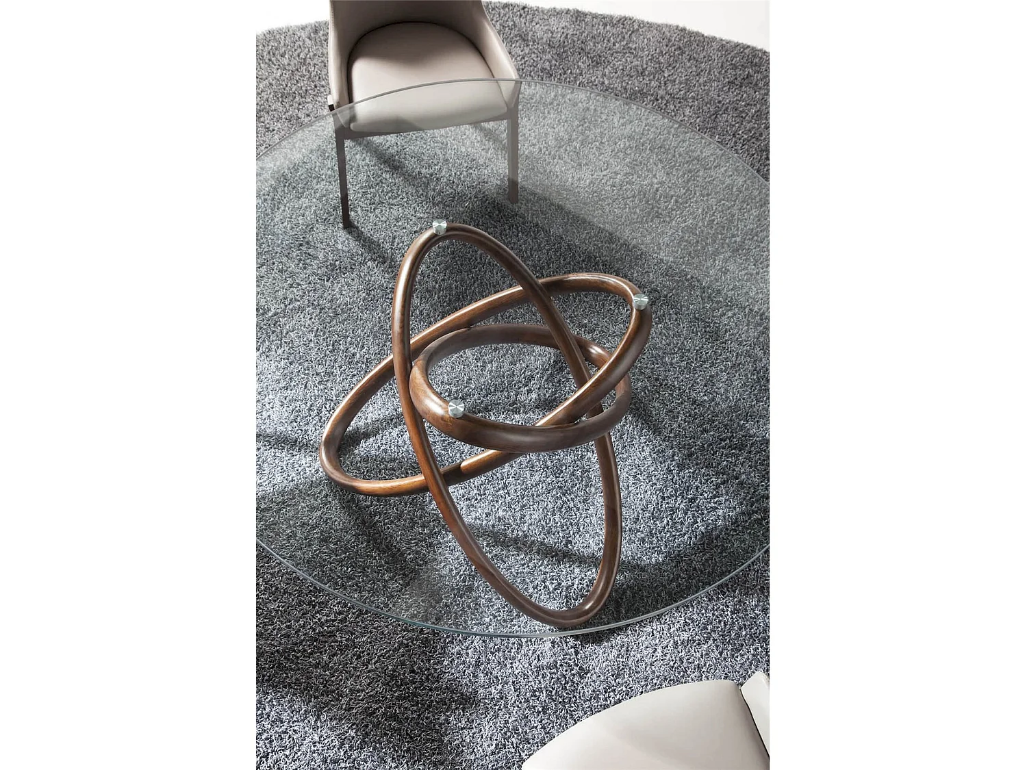 Table bois massif plateau en verre trempé