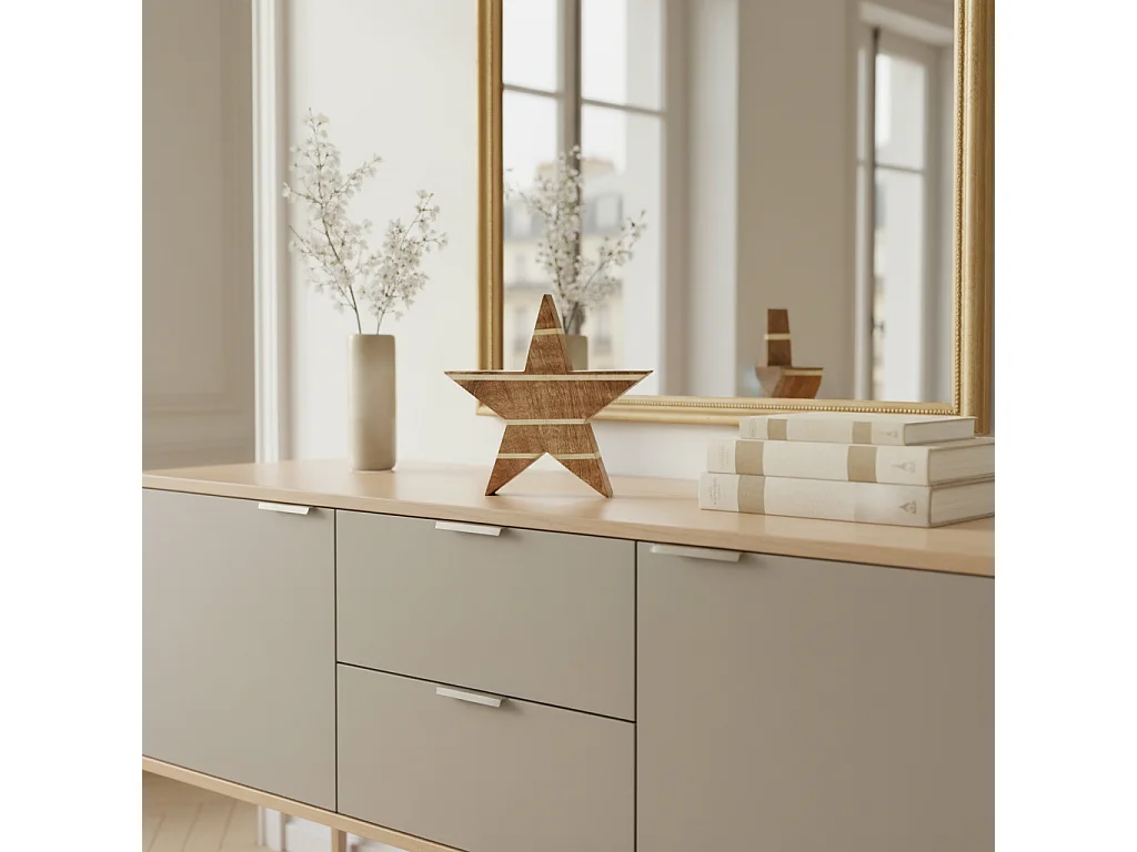 Décoration Étoile Grand Format - Marron