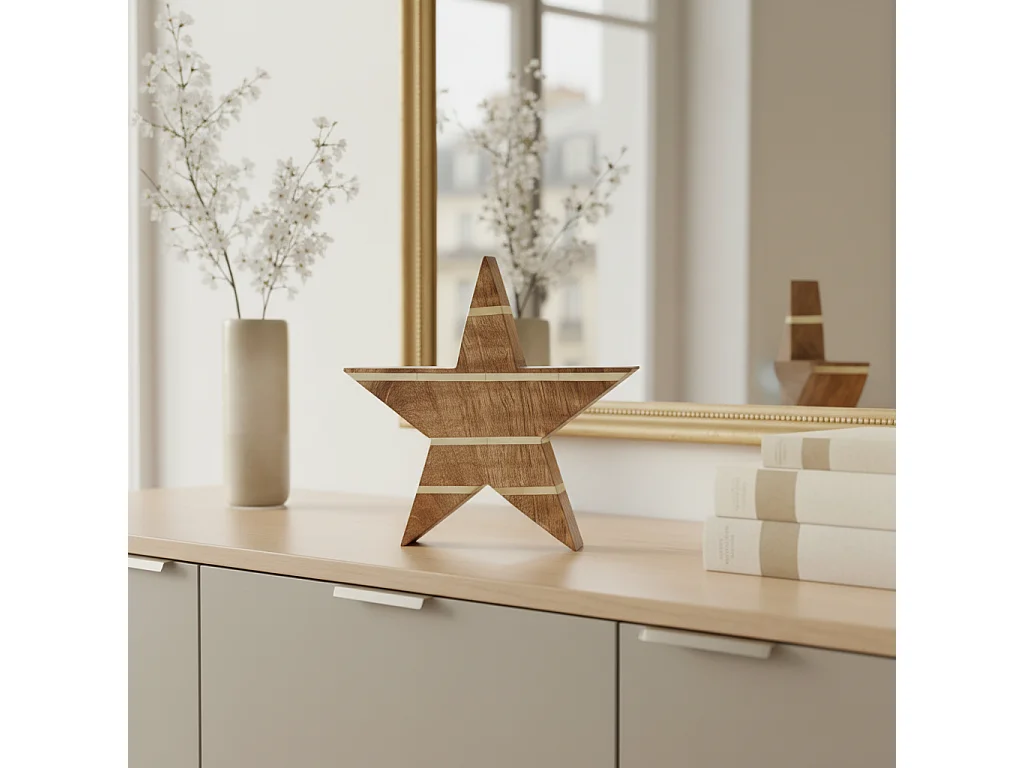 Décoration Étoile Grand Format - Marron