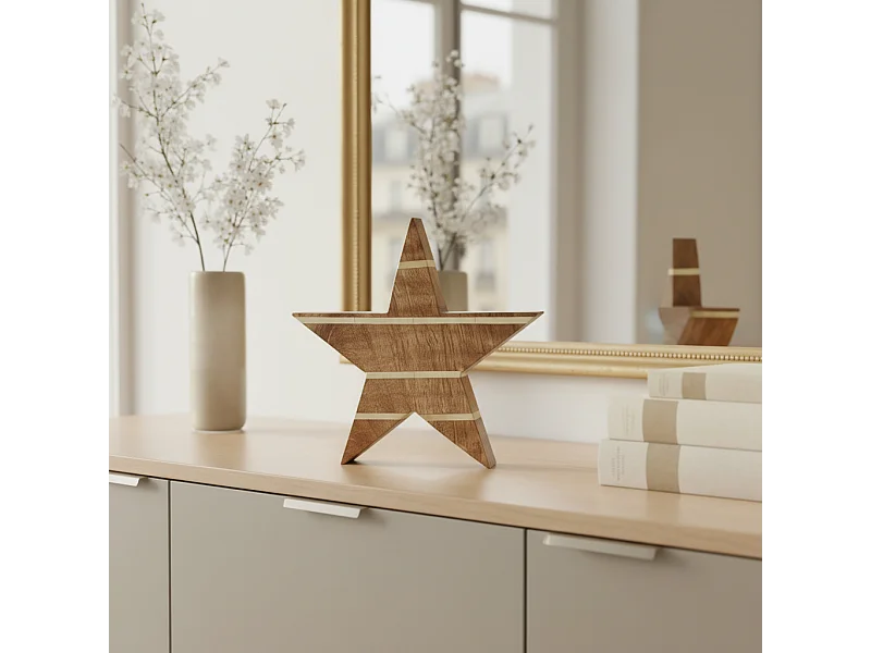 Décoration Étoile Grand Format - Marron